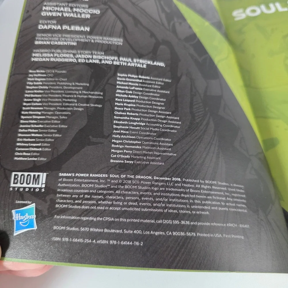 Power Rangers Soul of the Dragon Graphic Novel Boom Studios Tommy Oliver Higgins